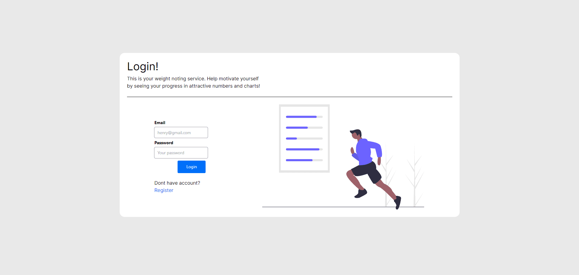 Image of Login Page.
